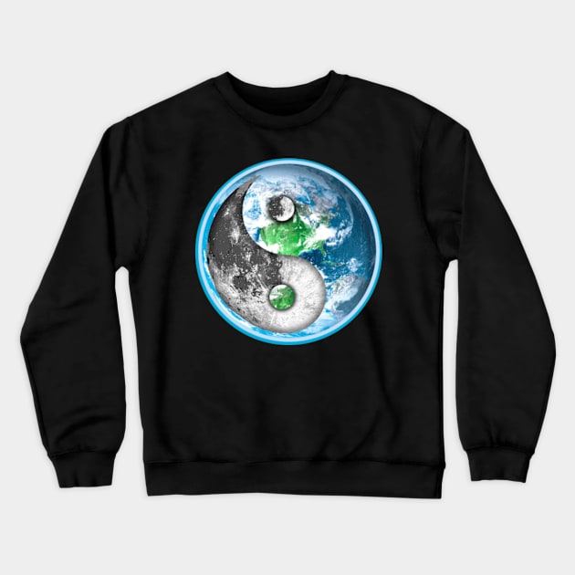 Yin Yang Moon and Earth Crewneck Sweatshirt by Artizan